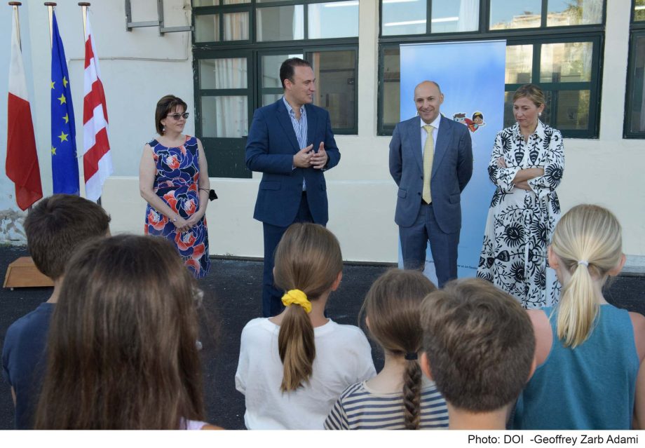 Minister for Education, Sport, Youth, Research and Innovation Clifton Grima attends the first day of Skolasajf.