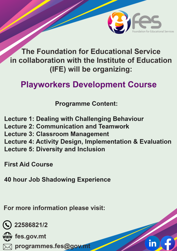Playworkers Development Course Poster